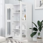 Casa si Gradina - Mobilier - Biblioteci si rafturi - Biblioteci - Dulap cu vitrina, alb, 82,5 x 30,5 x 150 cm, PAL - Infinity.ro