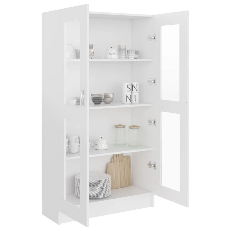 Casa si Gradina - Mobilier - Biblioteci si rafturi - Biblioteci - Dulap cu vitrina, alb, 82,5 x 30,5 x 150 cm, PAL - Infinity.ro