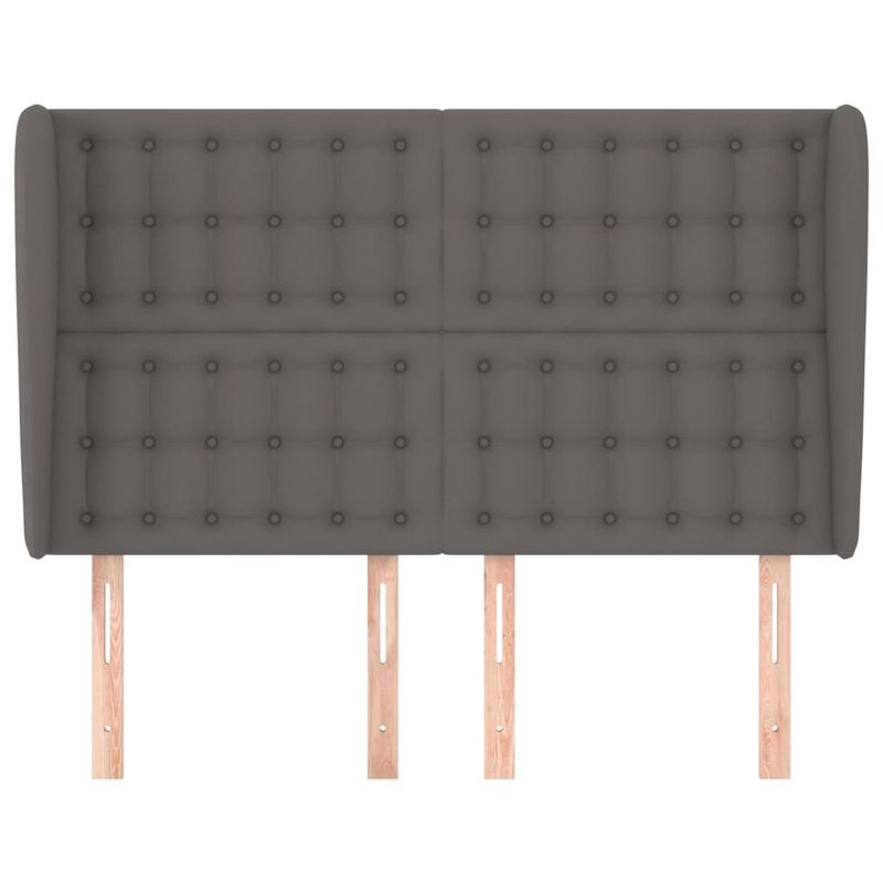 Casa si Gradina - Mobilier - Paturi si accesorii - Accesorii paturi - Tablie de pat cu aripioare gri 147x23x118/128 cm piele eco - Infinity.ro