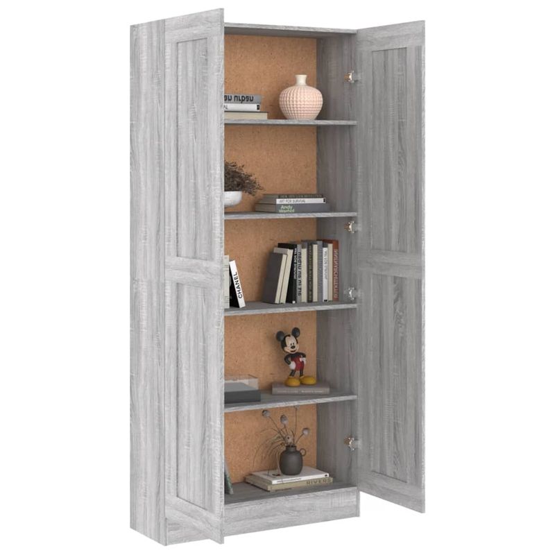 Casa si Gradina - Mobilier - Biblioteci si rafturi - Biblioteci - Biblioteca, gri sonoma, 82,5x30,5x185,5 cm, lemn prelucrat - Infinity.ro