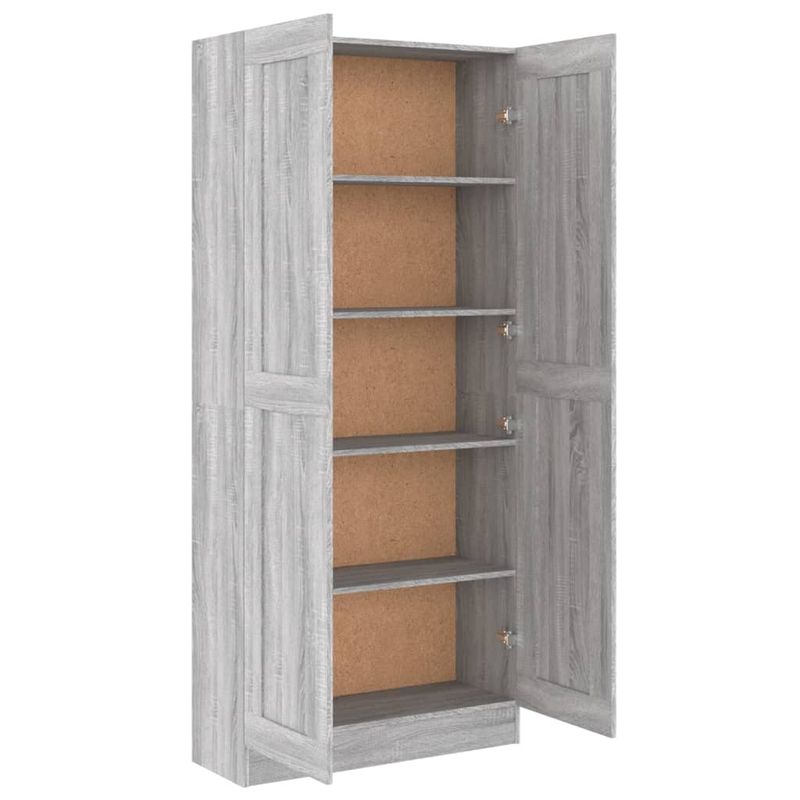 Casa si Gradina - Mobilier - Biblioteci si rafturi - Biblioteci - Biblioteca, gri sonoma, 82,5x30,5x185,5 cm, lemn prelucrat - Infinity.ro