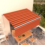 Casa si Gradina - Gradina si terasa - Umbrele si pavilioane - Umbrele - Copertina retractabila manual cu stor, portocaliu&maro, 4,5x3 m - Infinity.ro
