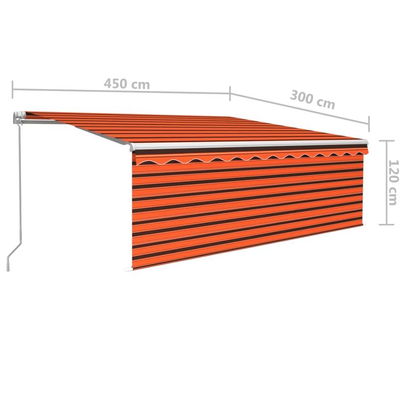 Casa si Gradina - Gradina si terasa - Umbrele si pavilioane - Umbrele - Copertina retractabila manual cu stor, portocaliu&maro, 4,5x3 m - Infinity.ro