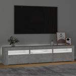 Casa si Gradina - Mobilier - Comode si corpuri - Comode - Comoda TV cu lumini LED, gri beton, 180x35x40 cm - Infinity.ro