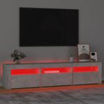 Casa si Gradina - Mobilier - Comode si corpuri - Comode - Comoda TV cu lumini LED, gri beton, 180x35x40 cm - Infinity.ro