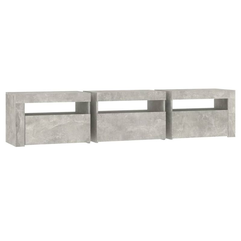 Casa si Gradina - Mobilier - Comode si corpuri - Comode - Comoda TV cu lumini LED, gri beton, 180x35x40 cm - Infinity.ro