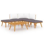Casa si Gradina - Gradina si terasa - Mobilier exterior - Seturi mobila gradina - Set mobilier de gradina cu perne, 6 piese, lemn masiv de acacia - Infinity.ro