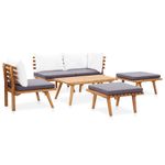Casa si Gradina - Gradina si terasa - Mobilier exterior - Seturi mobila gradina - Set mobilier de gradina cu perne, 6 piese, lemn masiv de acacia - Infinity.ro