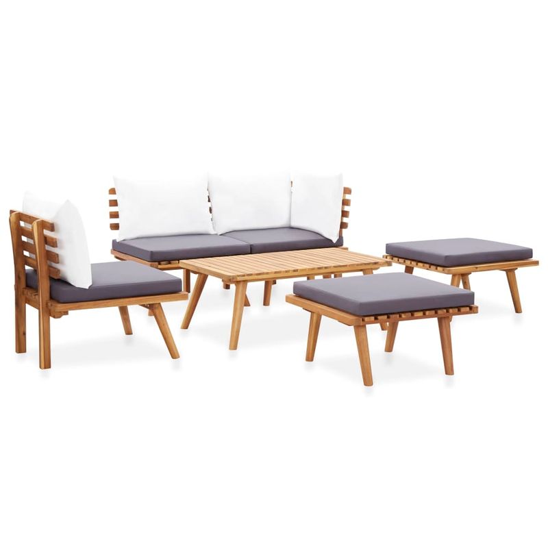 Casa si Gradina - Gradina si terasa - Mobilier exterior - Seturi mobila gradina - Set mobilier de gradina cu perne, 6 piese, lemn masiv de acacia - Infinity.ro