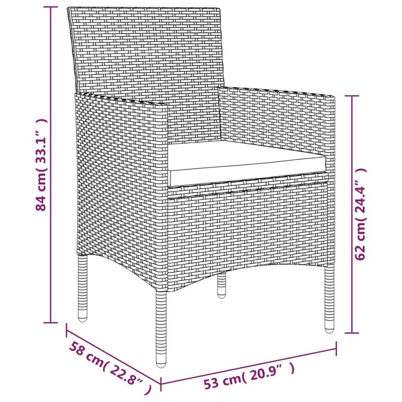 Casa si Gradina - Gradina si terasa - Mobilier exterior - Seturi mobila gradina - Set mobilier de gradina cu perne, 7 piese, maro si negru - Infinity.ro