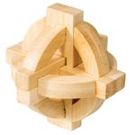 Jucarii, Copii si Bebe - Jucarii si jocuri - Jucarii & jocuri educative - Jocuri de memorie si inteligenta - Joc logic IQ din lemn bambus Double disk puzzle 3D - Infinity.ro