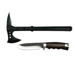 Casa si Gradina - Gradinarit si plante - Unelte gradinarit - Topoare - Set Topor Pirate Skull, 39 cm si Cutit Bohemian Blade, 23 cm, IdeallStore®, otel inoxidabil,  teaca inclusa - Infinity.ro
