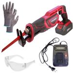 Casa si Gradina - Constructii - Scule de mana si unelte - Bomfaiere si fierastraie - Fierastrau tip sabie, cu acumulator, 20 V, 4.0 Ah-Li ion, incarcator + cadou ochelari, manusi, WORCRAFT - Infinity.ro