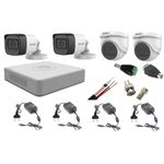 Casa si Gradina - Electrice - Smart Home - Camere de supraveghere - Sistem supraveghere mixt audio-video Hikvision 4 camere Turbo HD 2MP, accesorii incluse - Infinity.ro
