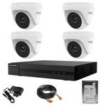 Casa si Gradina - Electrice - Smart Home - Camere de supraveghere - Sistem supraveghere Hikvision seria HiWatch 4 camere 2MP IR 20 m DVR 4 canale cu accesorii HDD 500GB - Infinity.ro