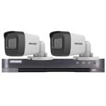 Casa si Gradina - Electrice - Smart Home - Camere de supraveghere - Sistem supraveghere Hikvision 2 camere 5MP, lentila 2.8 mm, IR 30 m, DVR 4 canale 5MP, AUDIO - Infinity.ro