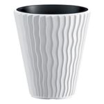 Casa si Gradina - Gradinarit si plante - Plante si ghivece - Ghivece si suporturi - Ghiveci decorativ de flori, rotund, alb, 29.7 x 33 cm, Sandy - Infinity.ro