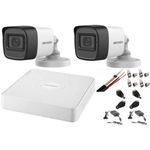 Casa si Gradina - Electrice - Smart Home - Camere de supraveghere - Sistem supraveghere audio-video Hikvision 2 camere Turbo HD 2MP DVR 4 canale - Infinity.ro