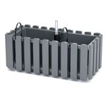 Casa si Gradina - Gradinarit si plante - Plante si ghivece - Ghivece si suporturi - Jardiniera decorativa, suport metalic, sistem irigare,​​​​​​​ gri, 38x18x16.2 cm, Boardee Fencycase W - Infinity.ro