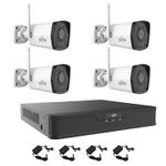 Casa si Gradina - Electrice - Smart Home - Camere de supraveghere - Sistem supraveghere 4 camere Wi-Fi IP 2MP, Smart IR 30 m, microfon integrat, NVR 4 canale 4 K UNV, accesorii - Infinity.ro