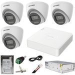 Casa si Gradina - Electrice - Smart Home - Camere de supraveghere - Sistem supraveghere Hikvision 4 camere 5MP Dual Light WL 20 m IR 20 m DVR 4MP AcuSense cu accesorii incluse HDD 500GB - Infinity.ro