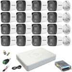 Casa si Gradina - Electrice - Smart Home - Camere de supraveghere - Sistem supraveghere Hikvision 16 camere 5MP Dual Light IR 25 m WL 20 m DVR AcuSense 4MP cu accesorii incluse - Infinity.ro