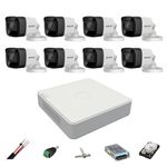 Casa si Gradina - Electrice - Smart Home - Camere de supraveghere - Sistem de supraveghere Hikvision 8 camere exterior 8MP, 4 in 1, IR 30 m, DVR 8 canale 4 K 8MP, accesorii, hard disk - Infinity.ro