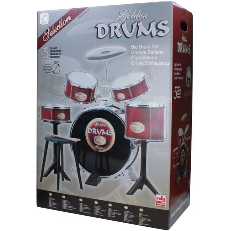 Jucarii, Copii si Bebe - Jucarii si jocuri - Jucarii de rol - Instrumente muzicale de jucarie - Baterie, Set tobe Golden Drums - Infinity.ro