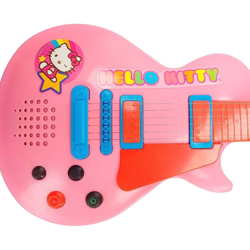 Jucarii, Copii si Bebe - Jucarii si jocuri - Jucarii de rol - Instrumente muzicale de jucarie - Set chitara si microfon roz Hello Kitty - Infinity.ro