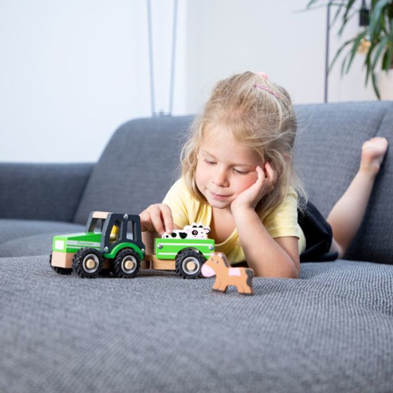 Jucarii, Copii si Bebe - Jucarii si jocuri - Vehicule si jucarii cu telecomanda - Utilaje constructie de jucarie - Tractor cu trailer - animale - Infinity.ro