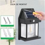 Casa si Gradina - Corpuri si surse de iluminat - Iluminat exterior - Lampi solare - Lampa solara de exterior,IdeallStore®, senzor de miscare si 3 moduri de lumina , 17 cm - Infinity.ro