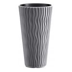 Casa si Gradina - Gradinarit si plante - Plante si ghivece - Ghivece si suporturi - Ghiveci decorativ de flori, Prosperplast, Sandy, rotund, inalt, argintiu, 40 x 71 cm - Infinity.ro