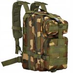 Carti si Birotica - Rechizite - Rucsacuri si genti scolare - Ghiozdan/rucsac tactic, 4 compartimente, model Survival, camuflaj, verde si maro, 23 x 24 x 42 cm, Springos - Infinity.ro