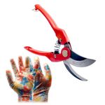 Casa si Gradina - Gradinarit si plante - Unelte gradinarit - Foarfeci gradinarit - Foarfeca gradina, tip bypass, profesionala, otel SK5 + manusi latex, 22 cm, XTLINE - Infinity.ro