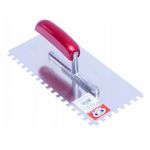 Casa si Gradina - Constructii - Vopsea si tencuieli - Unelte de vopsit si tencuit - Gletiera inox, Olejnik, zimti, 8 x 8 mm, maner lemn, 13 x 28 cm, Rosu - Infinity.ro