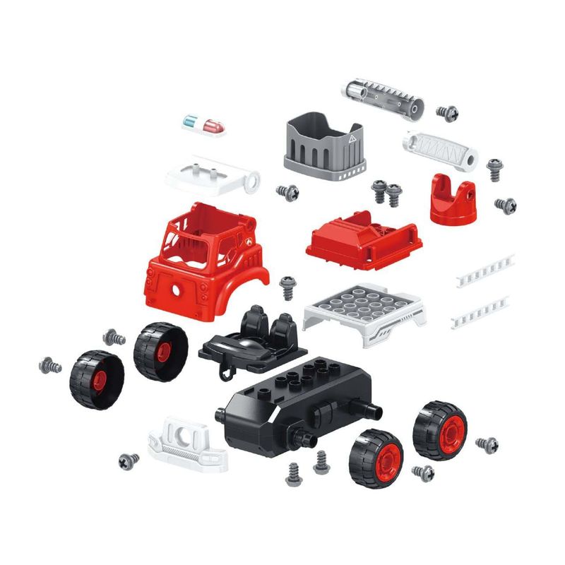Jucarii, Copii si Bebe - Jucarii si jocuri - Seturi de constructie si cuburi - Seturi de constructie - Set constructie Camion Pompieri cu radiocomanda - Infinity.ro