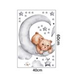 Casa si Gradina - Decoratiuni - Stickere decorative - Sticker Decorativ Pentru Copii, Autoadeziv, Ursulet de plus intins pe luna, 62x60 cm - Infinity.ro