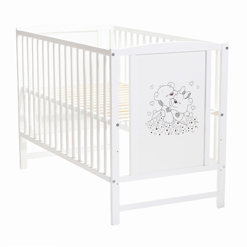 Casa si Gradina - Mobilier - Mobilier copii - Patuturi copii - Patut pentru bebelusi, 120×60 cm, Bears + Saltea Cocos - Infinity.ro