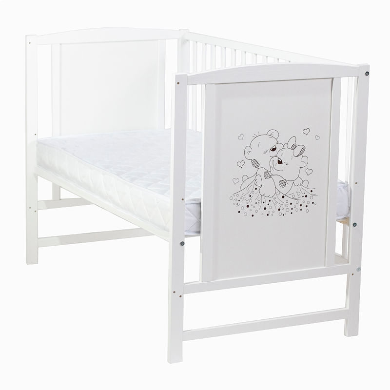 Casa si Gradina - Mobilier - Mobilier copii - Patuturi copii - Patut pentru bebelusi, 120×60 cm, Bears + Saltea Cocos - Infinity.ro