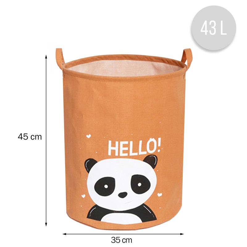 Casa si Gradina - Mobilier - Mobilier copii - Mobilier camera copiilor - Cos Pliabil Pentru Jucarii, Rufe, Bumbac Canvas, Impermeabil, SIPO, 35x42 cm, Bumbac, 43l, Panda - Infinity.ro