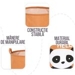 Casa si Gradina - Mobilier - Mobilier copii - Mobilier camera copiilor - Cos Pliabil Pentru Jucarii, Rufe, Bumbac Canvas, Impermeabil, SIPO, 35x42 cm, Bumbac, 43l, Panda - Infinity.ro