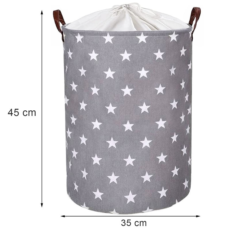 Casa si Gradina - Mobilier - Mobilier copii - Mobilier camera copiilor - Cos Pliabil Pentru Jucarii, Rufe, Bumbac Canvas, Impermeabil, SIPO, 35x42 cm, Bumbac, 43l, Stars - Infinity.ro