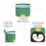 Casa si Gradina - Mobilier - Mobilier copii - Mobilier camera copiilor - Cos Pliabil Pentru Jucarii, Rufe, Bumbac Canvas, Impermeabil, SIPO, 35x42 cm, Bumbac, 43l, Pinguin - Infinity.ro