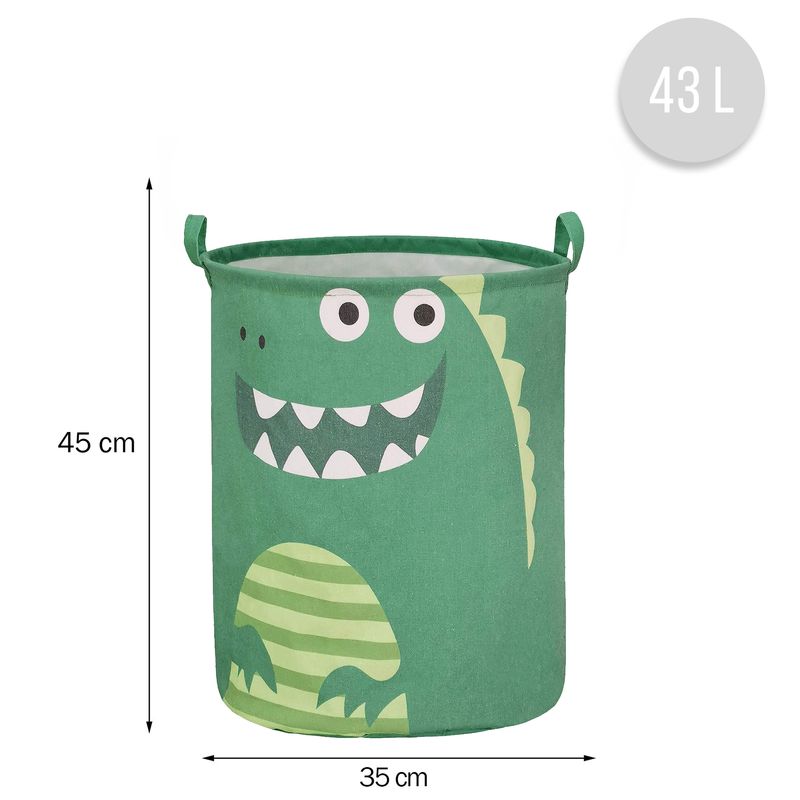 Casa si Gradina - Mobilier - Mobilier copii - Mobilier camera copiilor - Cos Pliabil Pentru Jucarii, Rufe, Bumbac Canvas, Impermeabil, SIPO, 35x42 cm, Bumbac, 43l, Dino - Infinity.ro