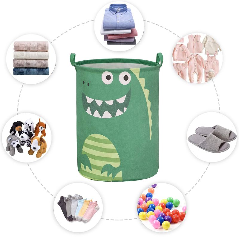 Casa si Gradina - Mobilier - Mobilier copii - Mobilier camera copiilor - Cos Pliabil Pentru Jucarii, Rufe, Bumbac Canvas, Impermeabil, SIPO, 35x42 cm, Bumbac, 43l, Dino - Infinity.ro