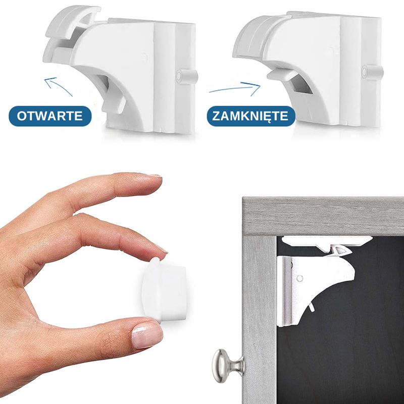 Casa si Gradina - Mobilier - Mobilier copii - Sisteme de siguranta - Set 4 protectii magnetice pentru usi de dulapuri si sertare, SIPO Baby Safety - Infinity.ro