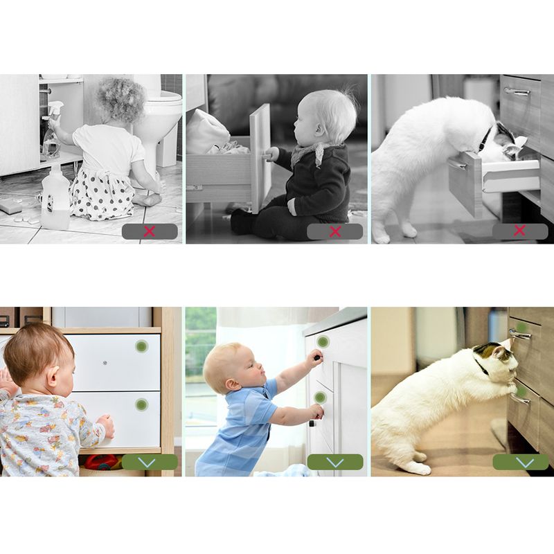 Casa si Gradina - Mobilier - Mobilier copii - Sisteme de siguranta - Set 4 protectii magnetice pentru usi de dulapuri si sertare, SIPO Baby Safety - Infinity.ro