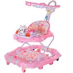 Jucarii, Copii si Bebe - Carucioare si articole de transport - Premergatoare - Premergator Go Kart Mereu in miscare, cu sistem de balansare,model 8 roti ,cu muzica ,pliabil,maner de impins , roz - Infinity.ro