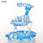 Jucarii, Copii si Bebe - Carucioare si articole de transport - Premergatoare - Premergator Go Kart Mereu in miscare ,cu sistem de balansare,model 8 roti cu muzica ,pliabil,maner de impins, albastru - Infinity.ro