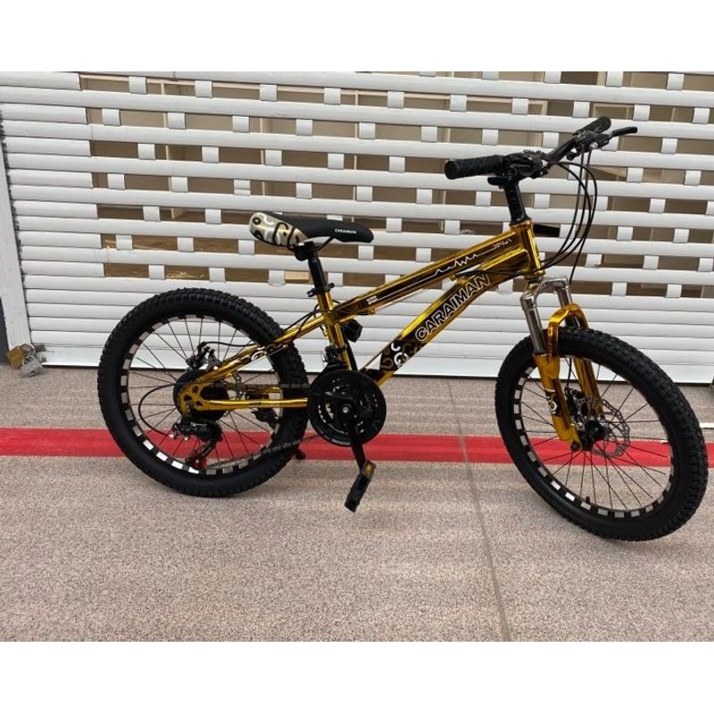 Sport si Outdoor - Ciclism - Biciclete pentru copii - Bicicleta Go Kart 20 inch Caraiman,pentru copii 7-10 ani , frana disc ,18 viteze, auriu - Infinity.ro